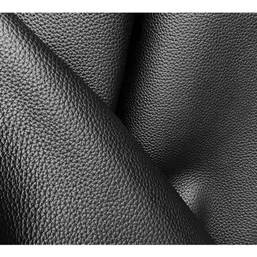 Tooling Leather Square 1.6-1.8MM Thick Genuine Full Grain Black Litchi Cowhide Leather Sheets for Crafts Tooling Sewing Wallet Earring Hobby Workshop (Black Litchi, 12"x24")