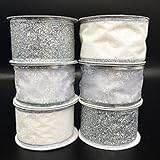 4 Rolls Assorted Patterns Classic Christmas Decorations Ribbons (2