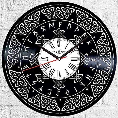Celtic Symbol Vinyl Record Wall Clock Poster - Vintage Home Decor Kitchen Bedroom Living Room Office - Unique Handmade Gift For Men Woman Friends Boys - 12 Inches #TOP1