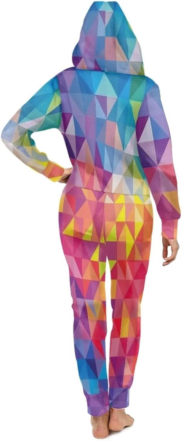 Christmas Men Women Long Sleeve Onesie Jumpsuit, Unisex Hoodie Sweatsuit Jogging Athletic Suits, Cozy Onesie Pajama