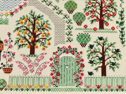 Image of RIOLIS - My Garden 2047, Cross Stitch Kits 13 inch x 13 inch, Cross Stitch Kits for Beginners & Advanced, Crossstitching Kit Adult, Embroidery Counted Stitching Kit