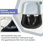 Plateau à manger pour bébé en silicone compatible avec chaise de table rapide & Autres Chaises Hautes Hook-On, Chaise de Table Rapide Portable Clip-On Baby Tray, Lave-vaisselle Safe & BPA Gratuit (Gray)