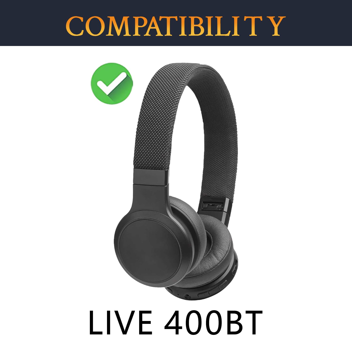 Aiivioll Coussinets de rechange, compatibles avec les casques sans fil JBL LIVE 500BT - En cuir synthétique - Noir Aiivioll Coussinets de rechange, compatibles avec les casques sans fil JBL LIVE 500BT - En cuir synthétique - Noir