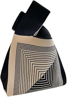 OATSBAS Wrist Handbag for Women Wristlet Handbag Sleeve Knot Pouch Portable Purse Tote Gift Bag (Black)