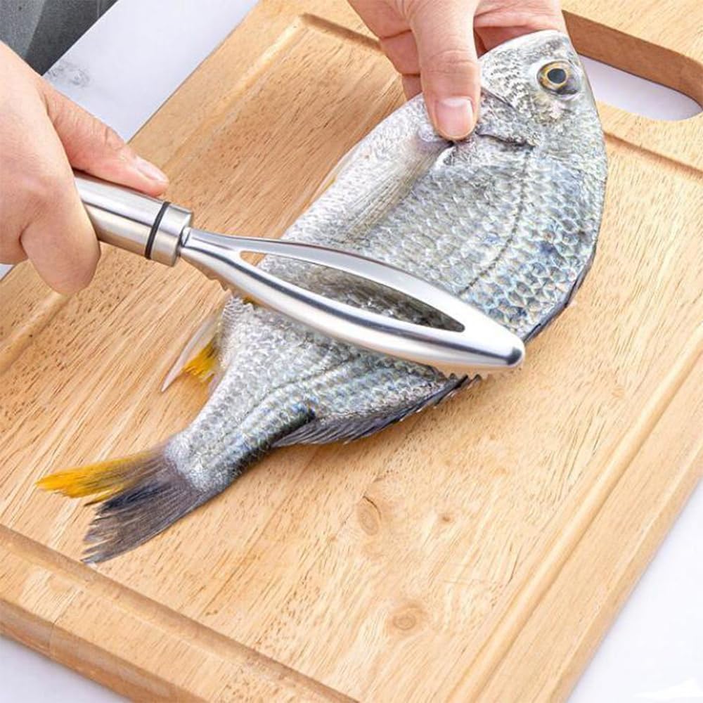 Nekuba Balık Pulu Çıkarıcı, Paslanmaz Çelik, Ergonomik Saplı, Profesyonel ve Özel Mutfak Kullanımı için