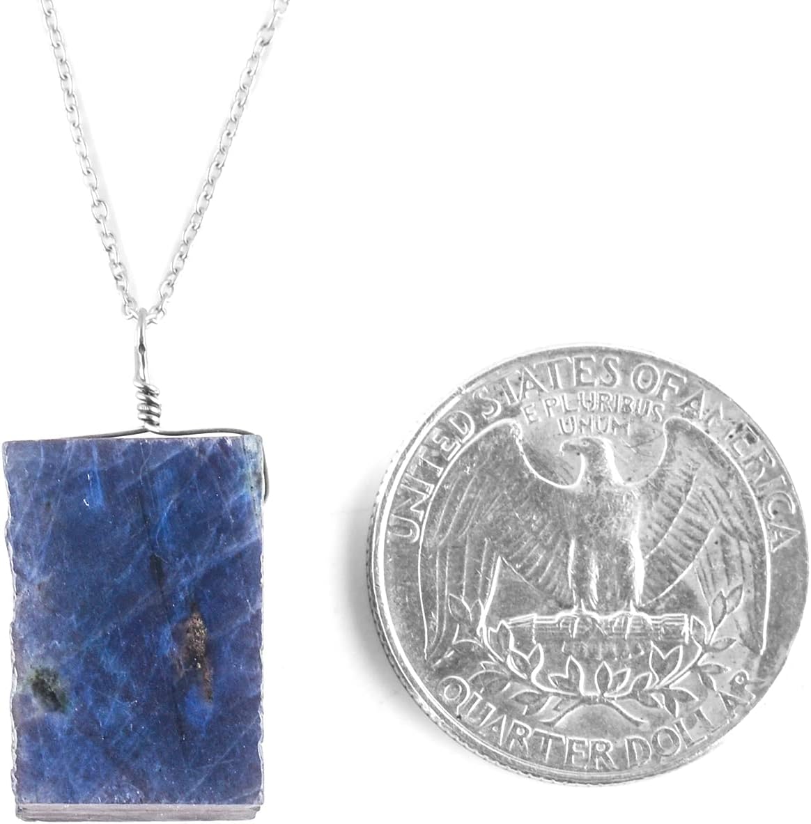 InfinityGemsArt Labradorite Pendant Necklace for Women, Birthstone, Natural Raw Gemstone Rough, Dainty Handmade Jewelry, Chakra Energy Healing Crystals, 925 Silver Chain 20 inch - Image 2