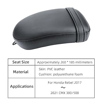 Passenger Seat Cushion For Honda Rebel 300 500 CMX300 500 2017-2026