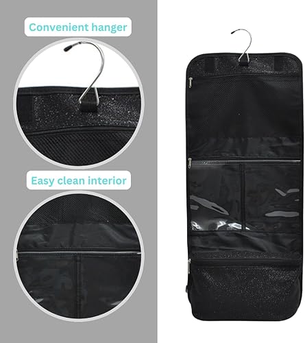 Miniatura 4 de NGIL Neceser colgante de viaje con purpurina para animadoras y equipos de baile, organizador de artículos de tocador y neceser para mujeres, bolsa