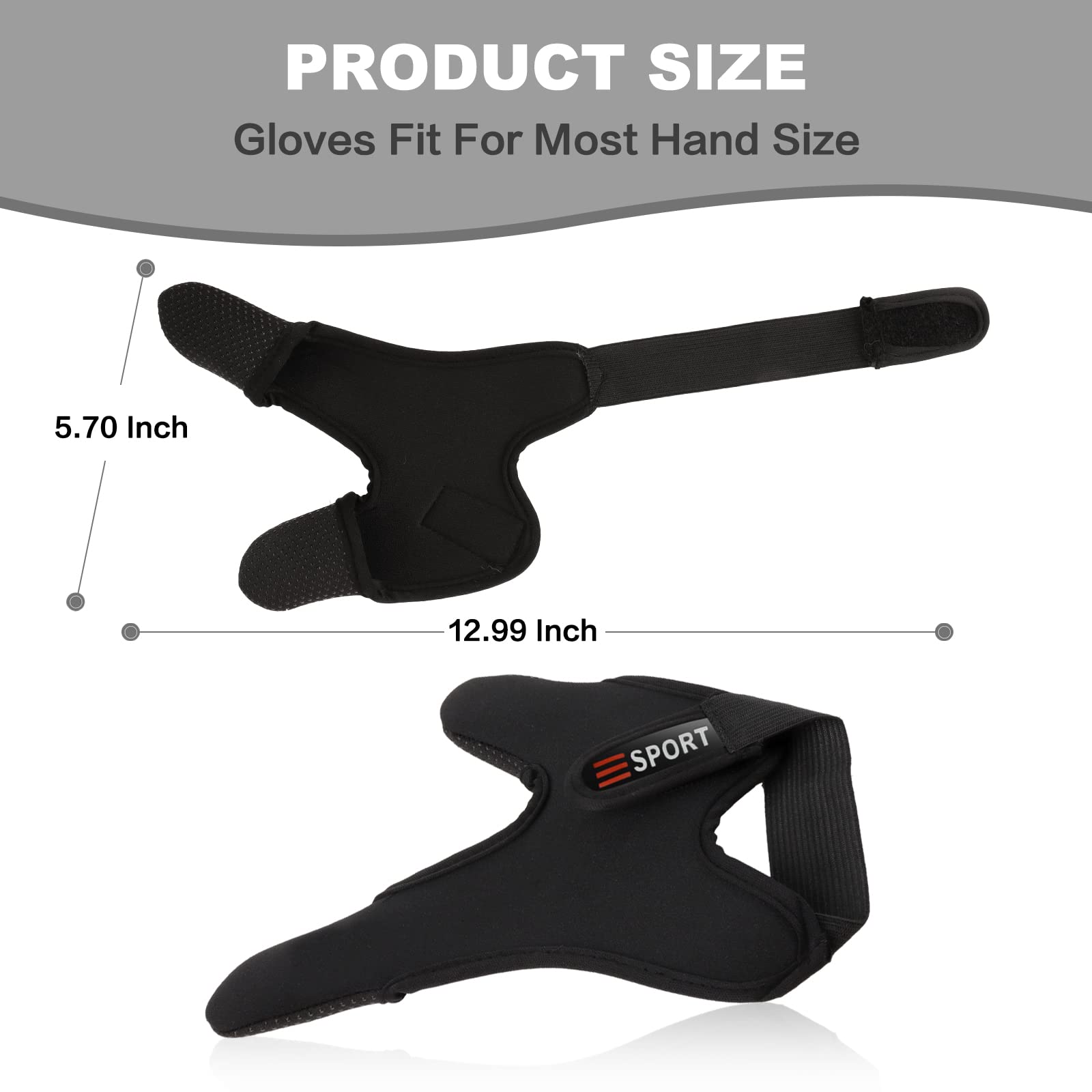 Double-Finger Gloves, 3 Pack Anti-Slip Fishing Glove, Professional Finger Gloves Protector Unisex Elastic Band Glove for Outdoor Fishing