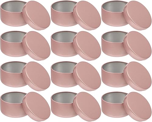 Tarros de velas vacías para hacer velas a granel, paquete de 12 latas de velas de 1.7 fl oz con tapas para manualidades, almacenamiento de regalos