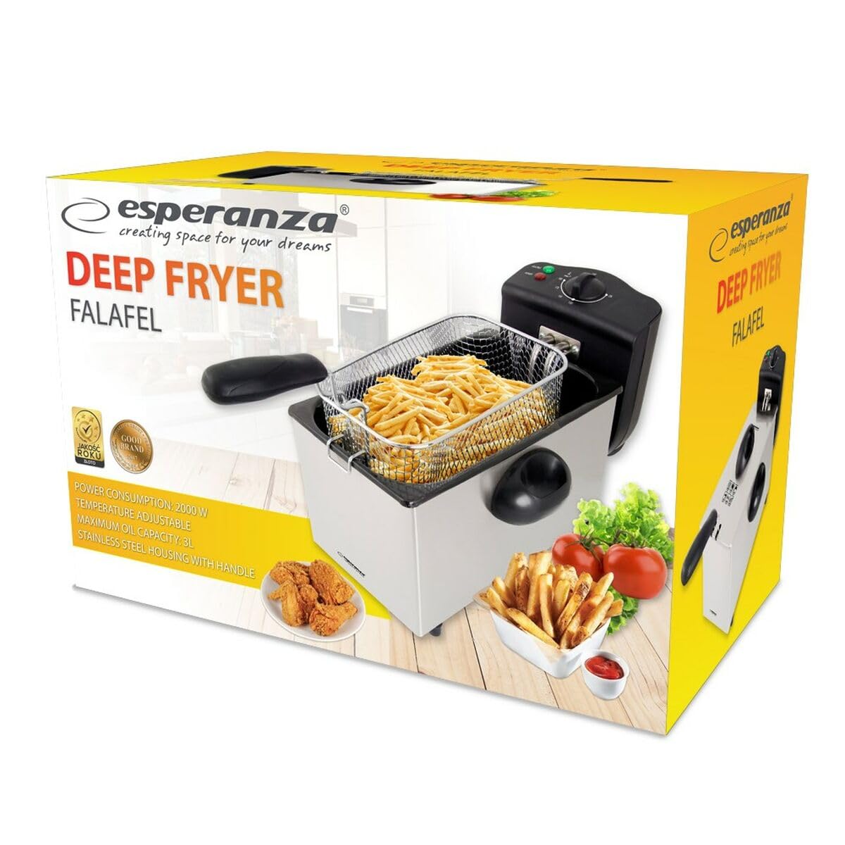 Esperanza EKG010 Deep Fryer 3 l 2000 W INOX