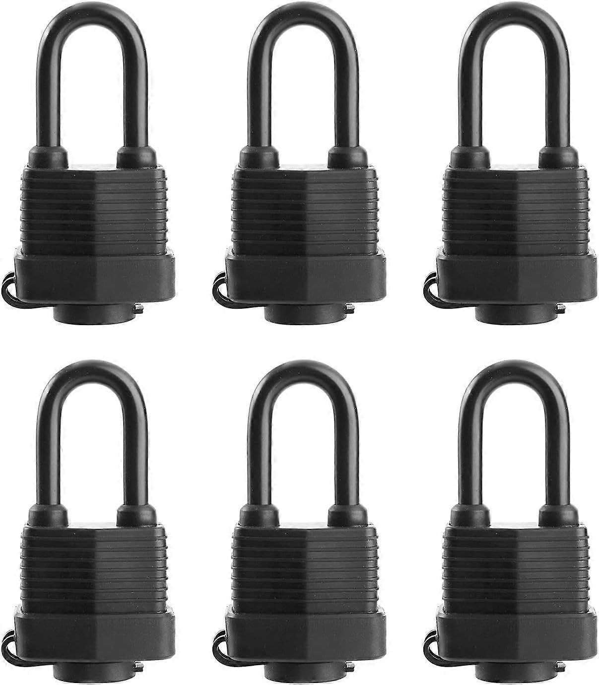 Joyhappst Image Color 6 Pack Waterproof Padlocks Keyed Alike - Heavy Duty Laminated Steel Lock For