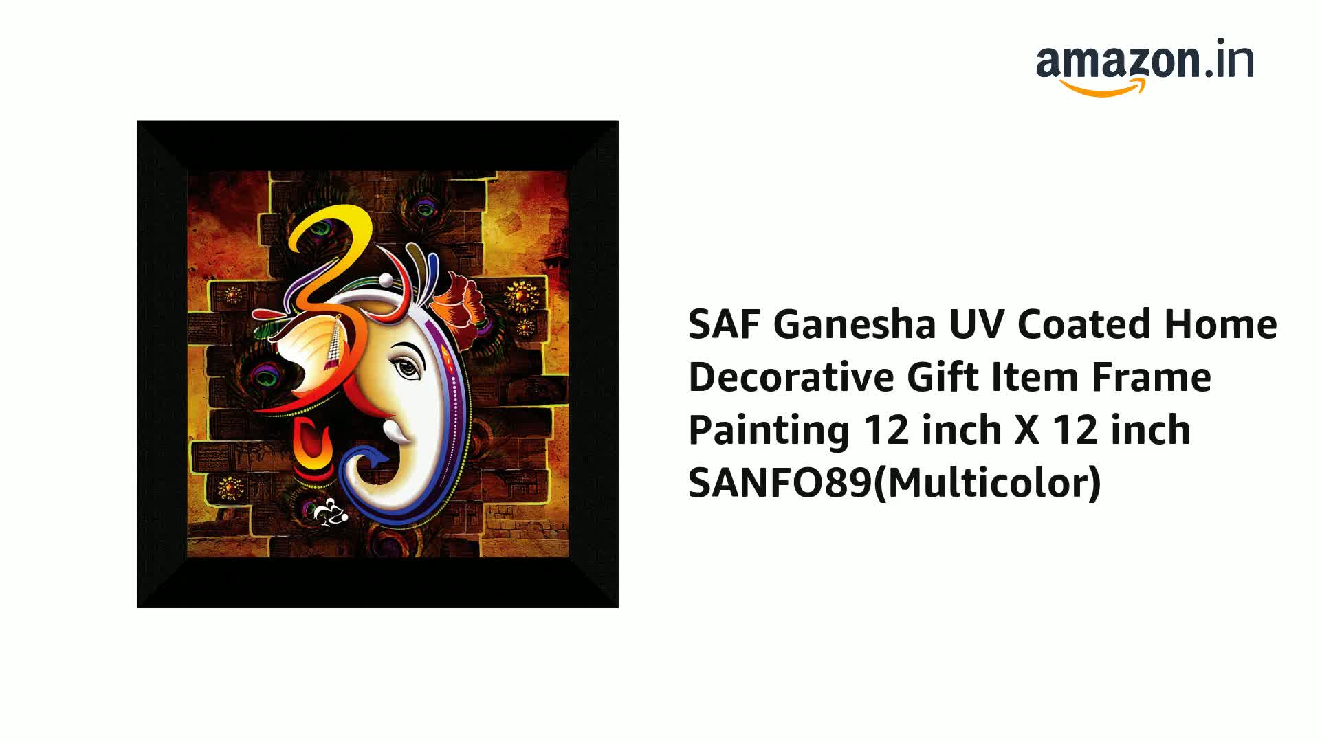 SAF Ganesha UV Coated Home Decorative Gift Item Frame Painting 12