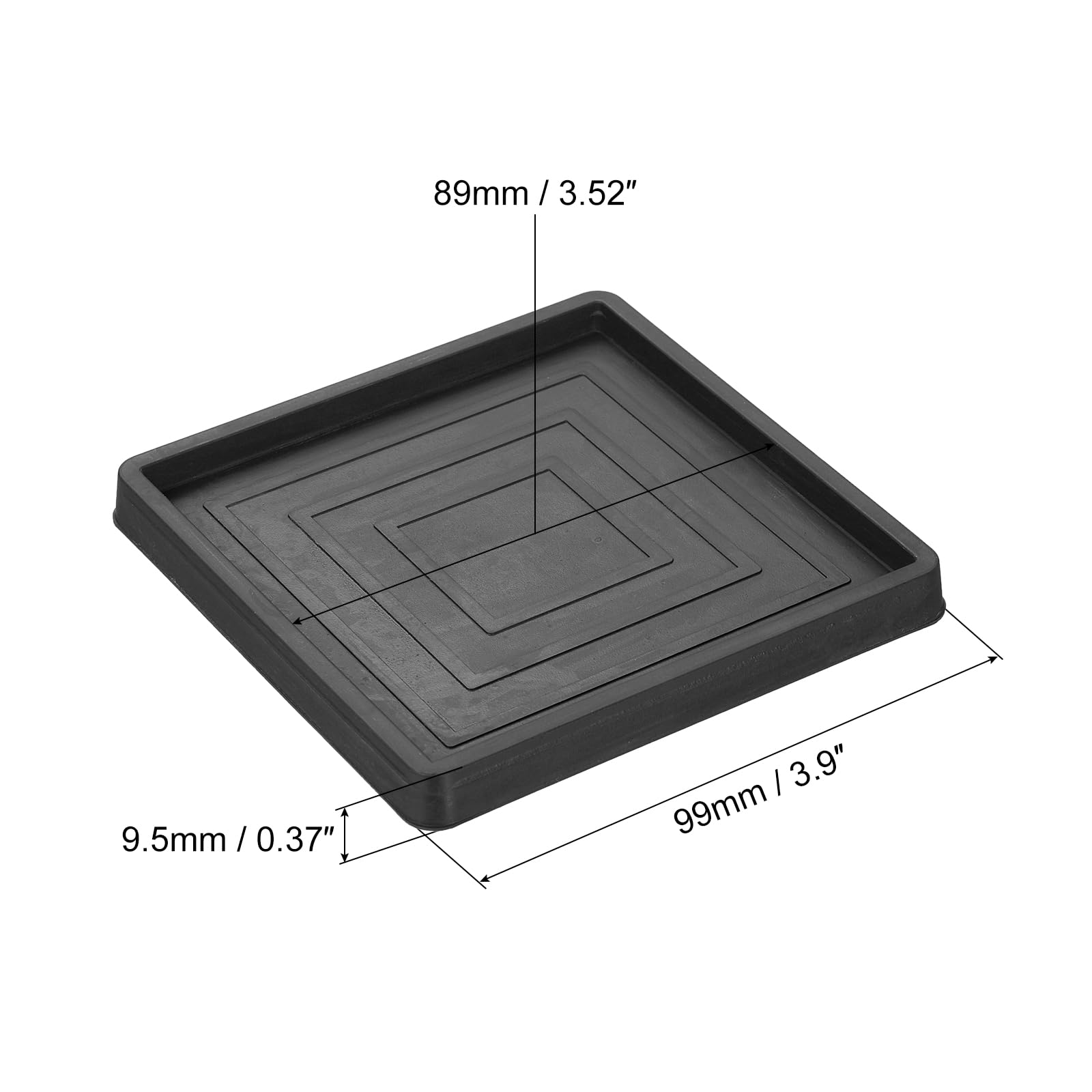 uxcell Chair Leg Floor Protectors, 4Pcs 3.5", Rubber Square Non-Slip Furniture Pads - Image 2