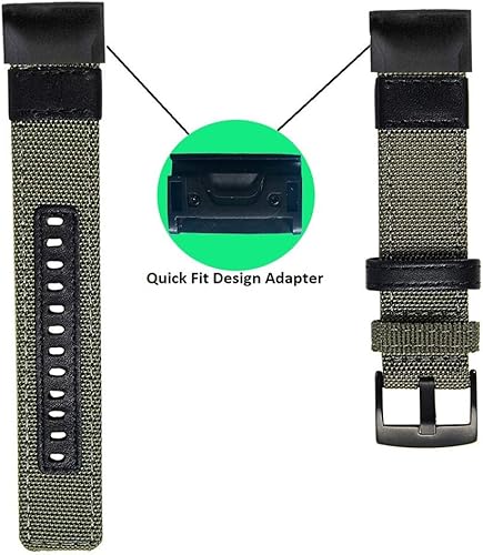 Miniatura 8 de Olytop Correas de reloj de nailon de estilo militar para Fenix 7Fenix 6 ProFenix 5Epix Gen 2 correa elástica de repuesto de 0866in de ajuste rápido