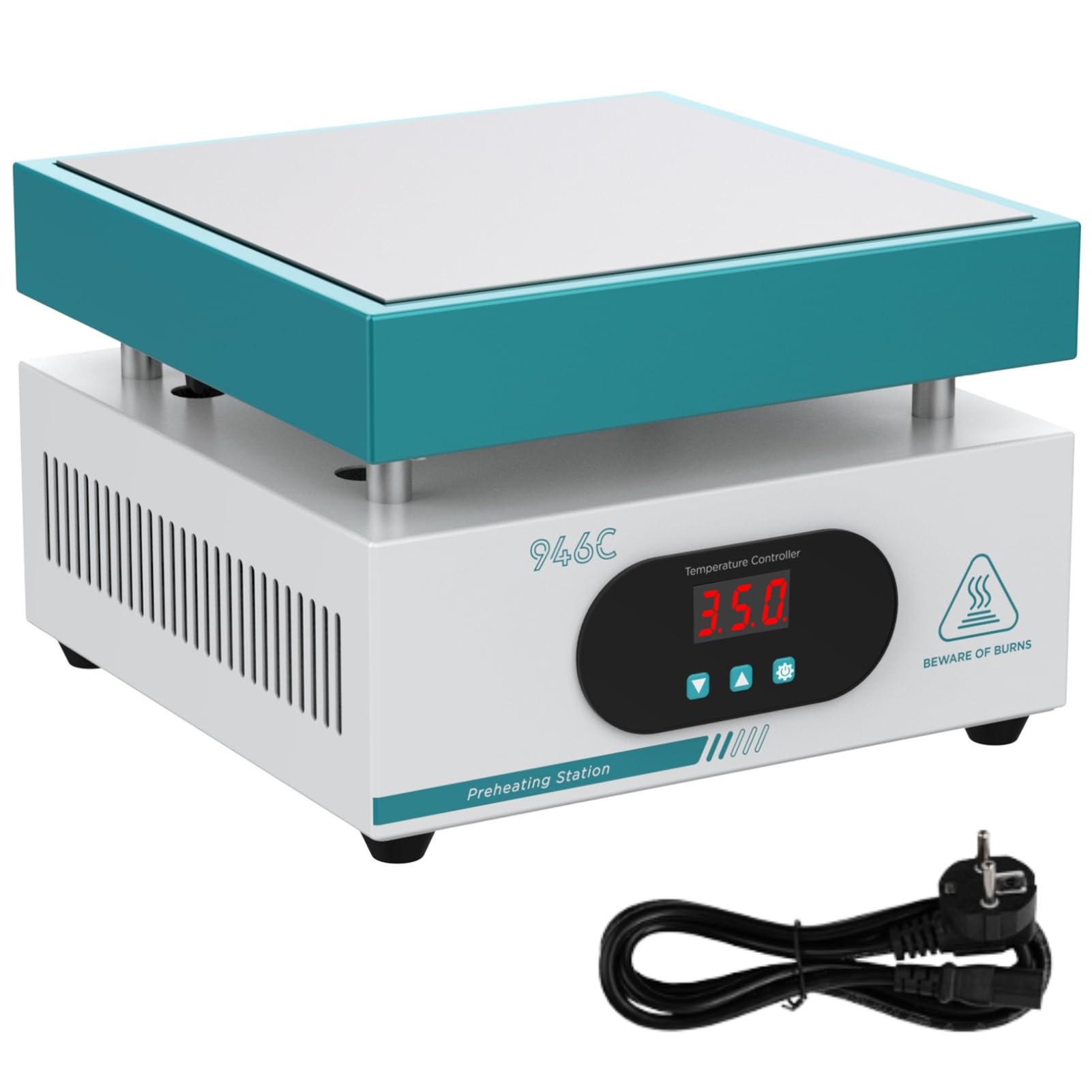 600W 220V Stazione di Saldatura Piastra Riscaldante 20 x 20 cm Area di Controllo Della Temperatura da Temperatura Ambiente a 350 °C Stazione di Riscaldamento per Rilavorazione SMD Rimozione PCB