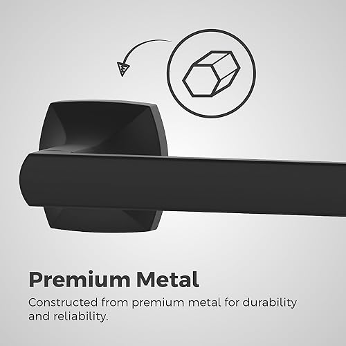 Miniatura 9 de Pfister Vaneri - Toallero de baño para baño, 24 pulgadas, montaje en pared, atornillado, acabado negro mate, BTBVRI2B