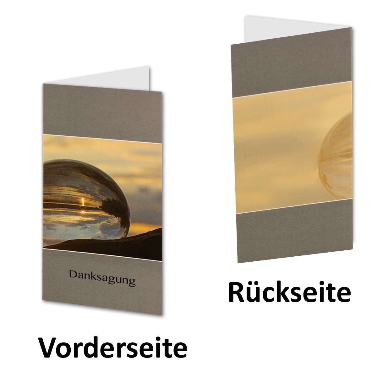 200x Trauerkarte mit Umschlag Set Danksagung - weltlich - DIN Lang Hoch-Format - Danksagungskarten Trauerkarten nach Beerdigung - Trauer-Papiere by GUSTAV NEUSER