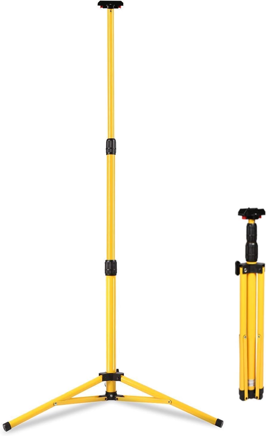 Upgraded Adjustable Tripod Stand for LED Flood Light Upto 5 Feet Heavy Duty LED Work Light Steel Telescopic Tripod Stand, Yellow