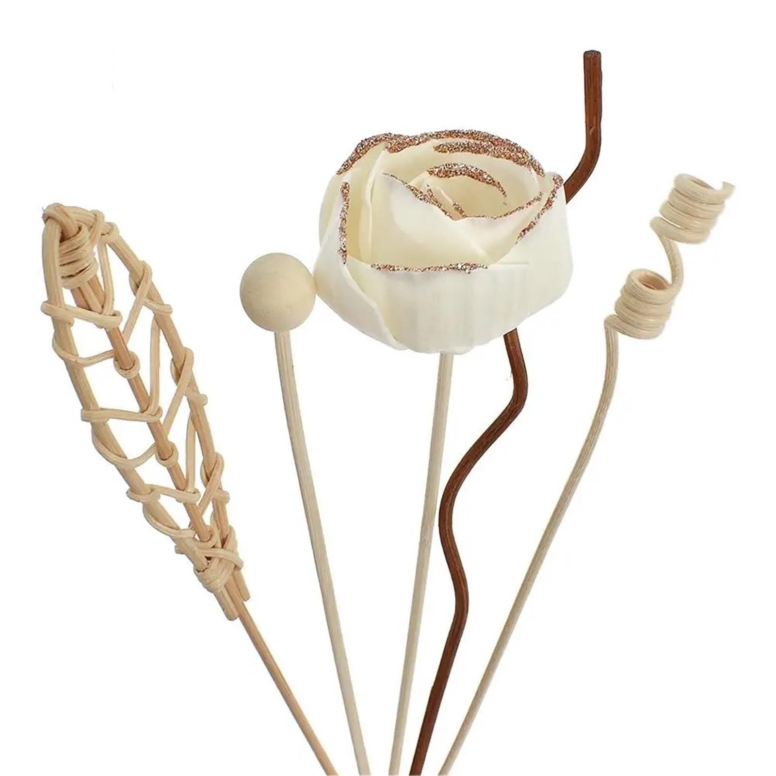 XUCZHAI 5/6pc Rose Flower Rattan Sticks Fireless Fragrances Reed Diffuser Stick Ornaments Home Decor