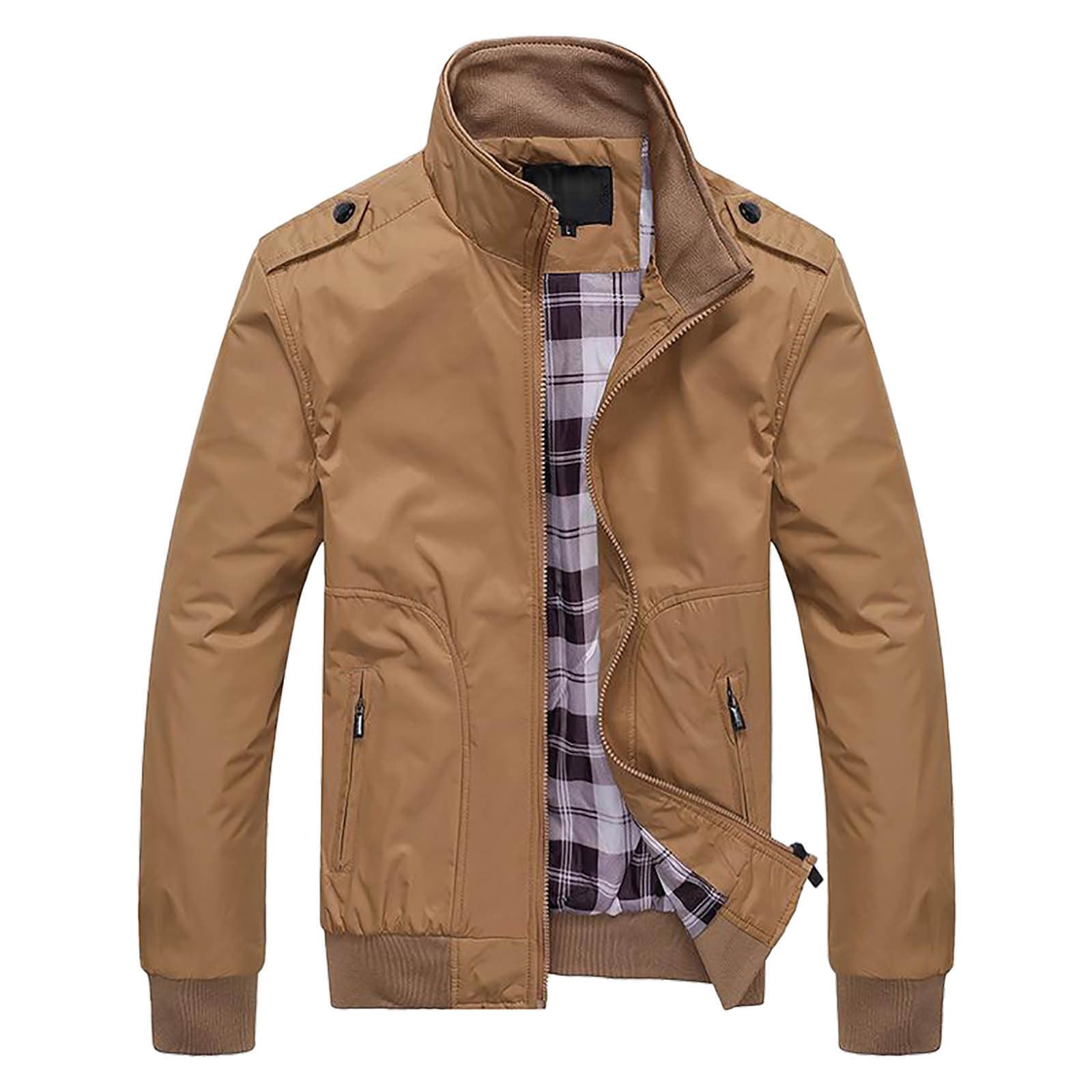 Veste de printemps pour homme décontractée avec poches et texture fine