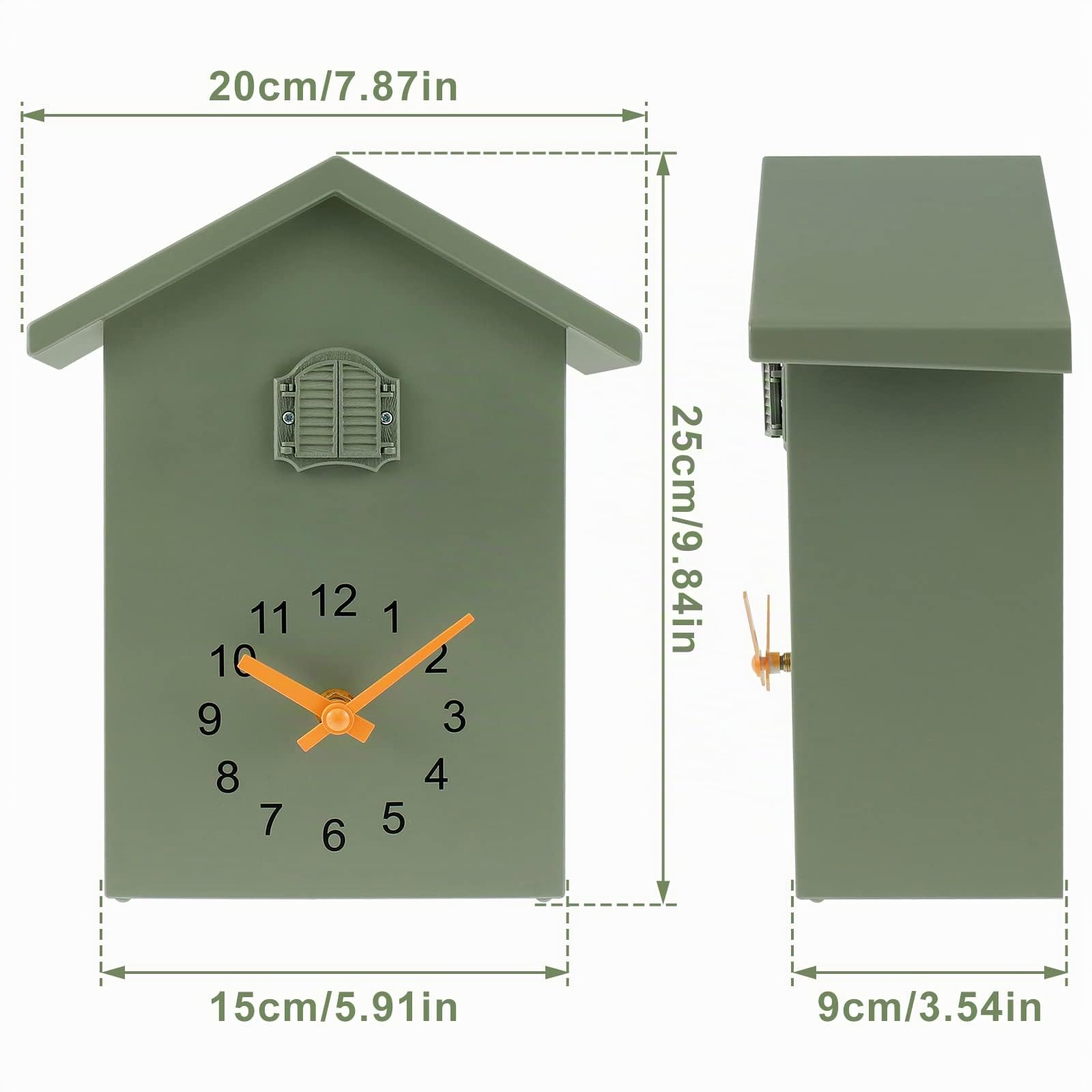 Reloj de cuco moderno reloj de pared de cuco colgante de cuco con péndulo delicado y sonido de cantos de pájaros, reloj de cuco a pilas, decoración de moda para salón, hogar, oficina
