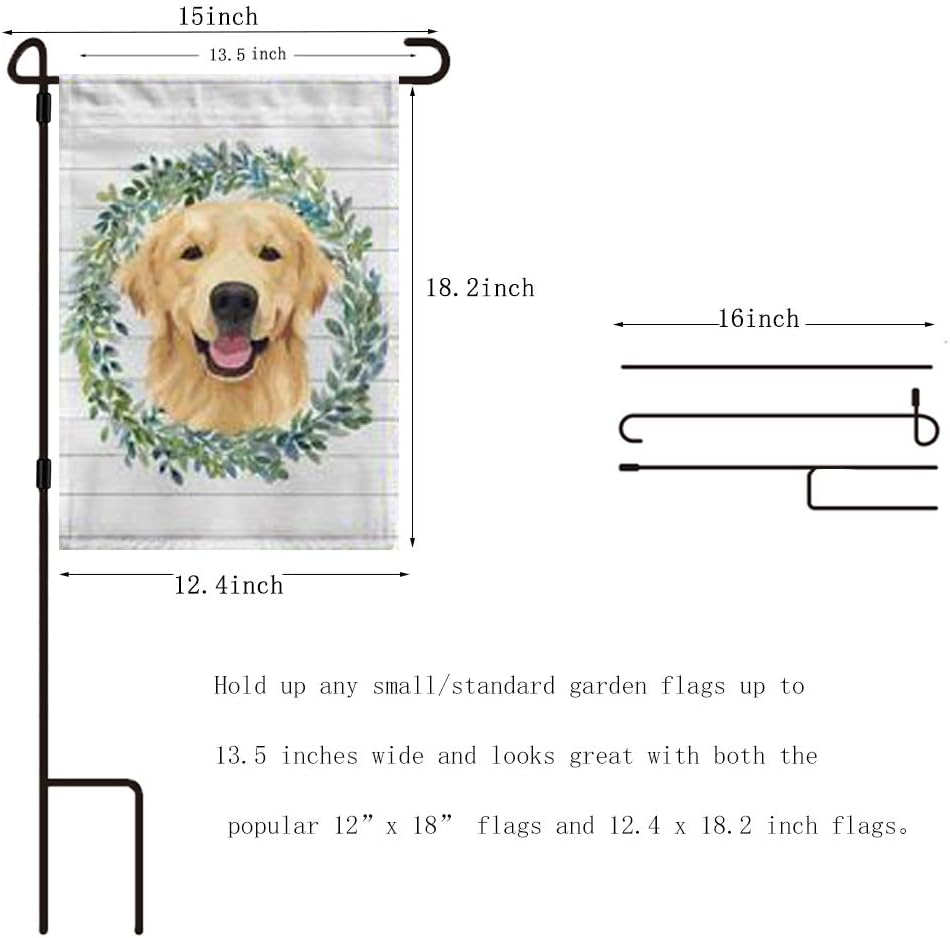 Garden Flag Holder Stand-4 Pack Garden Flag Pole 13.5" Width Premium Lawn Flag Pole Holder with Anti-Wind Clip for Outdoor Garden Lawn