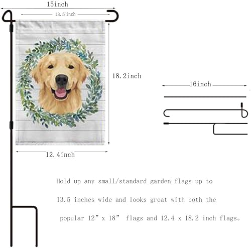 Miniatura 4 de Soporte para bandera de jardín, paquete de 4 postes de bandera de jardín de 13.5 pulgadas de ancho con clip antiviento para jardín al aire libre