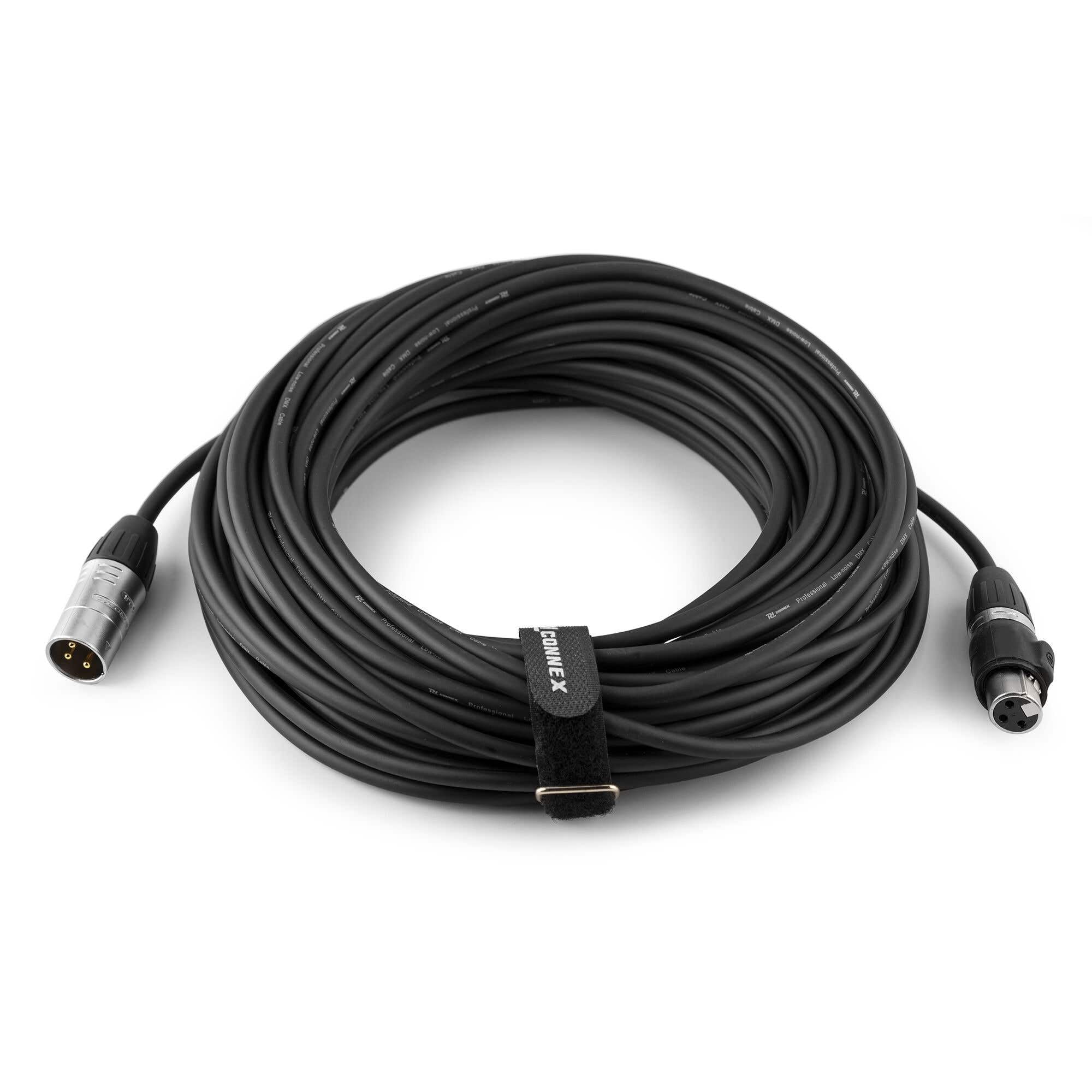 CX104-20 Câble DMX Mâle/Femelle Étanche IP65 XLR 3 Broches 20m - Câble DMX Résistant à l’Eau et la Poussière, Idéal pour Raccorder vos Jeux de Lumière en Extérieur