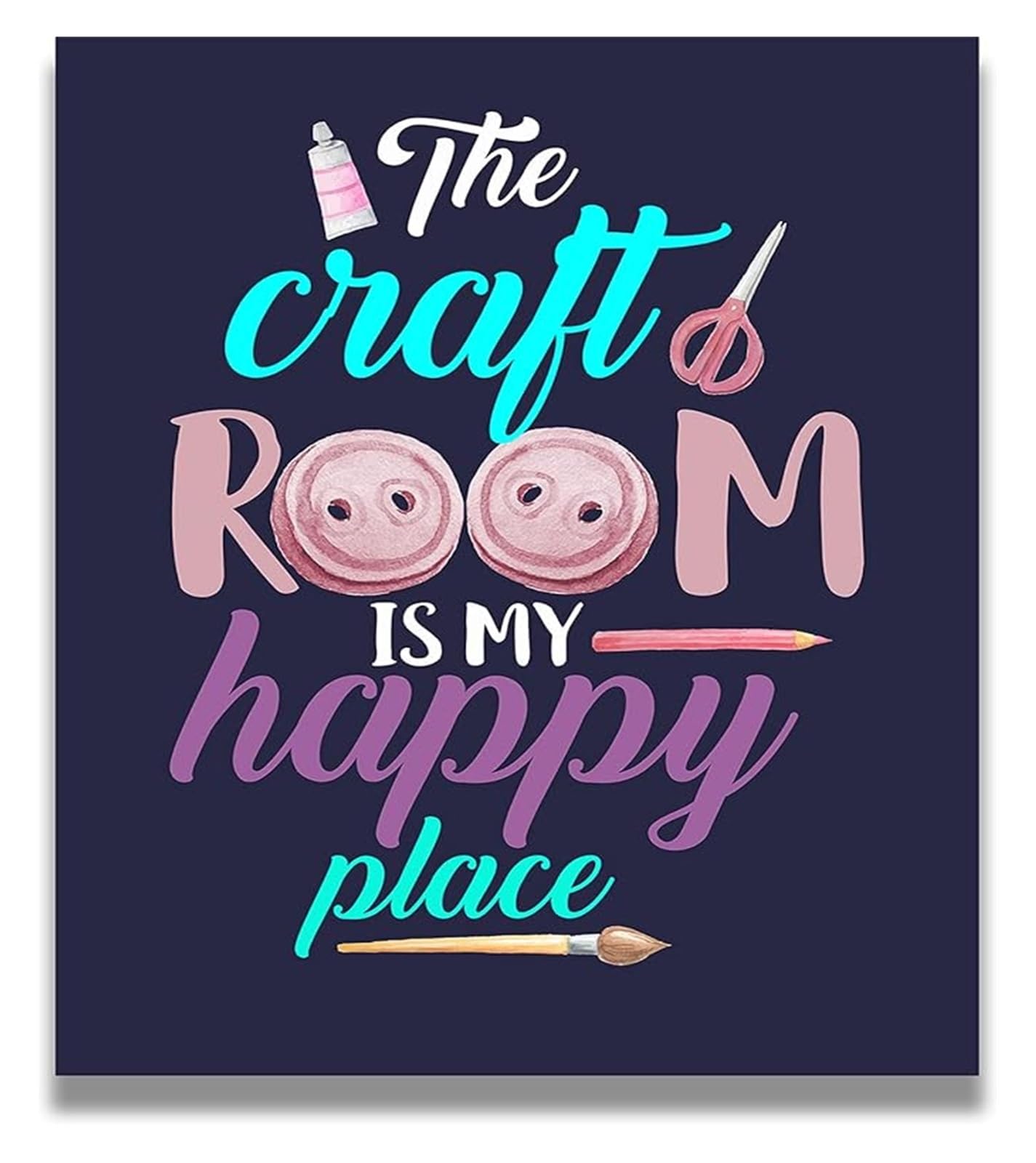 SFNGXXAG DIY Craft Room Wall Decor, Inspirational Art for Creative Spaces & Makers Studio(Framed,12x18inch(30x45cm))