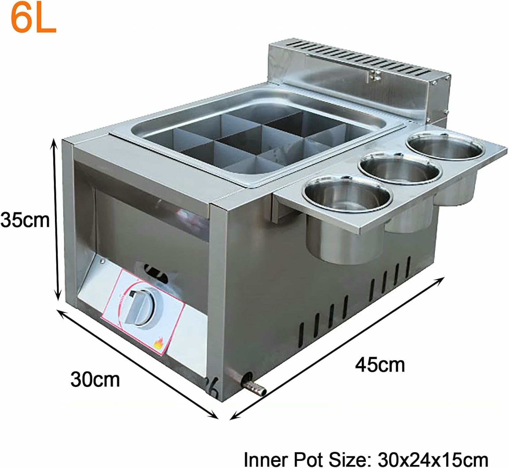 Freidora de Gas Comercial, ollas Oden de Nueve Rejillas, Cocina de Exterior de Acero Inoxidable con Caja de Especias, freidora de Pollo para Papas Fritas, Restaurante, Cocina caser~/