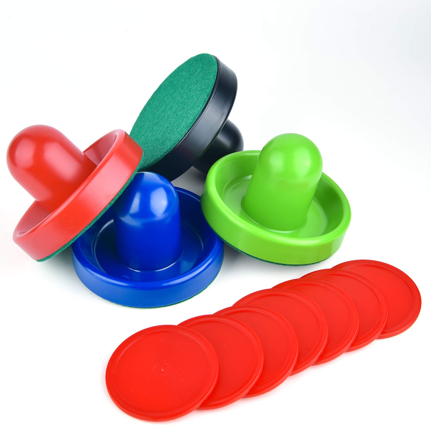 Coopay Lot de 4 palets de Hockey à air comprimé Rouge, Multicolore