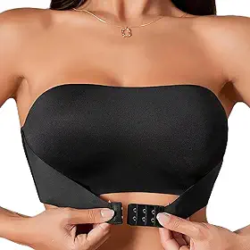Sutiã sem alça feminino, acolchoado, com silicone aderente, sem arame