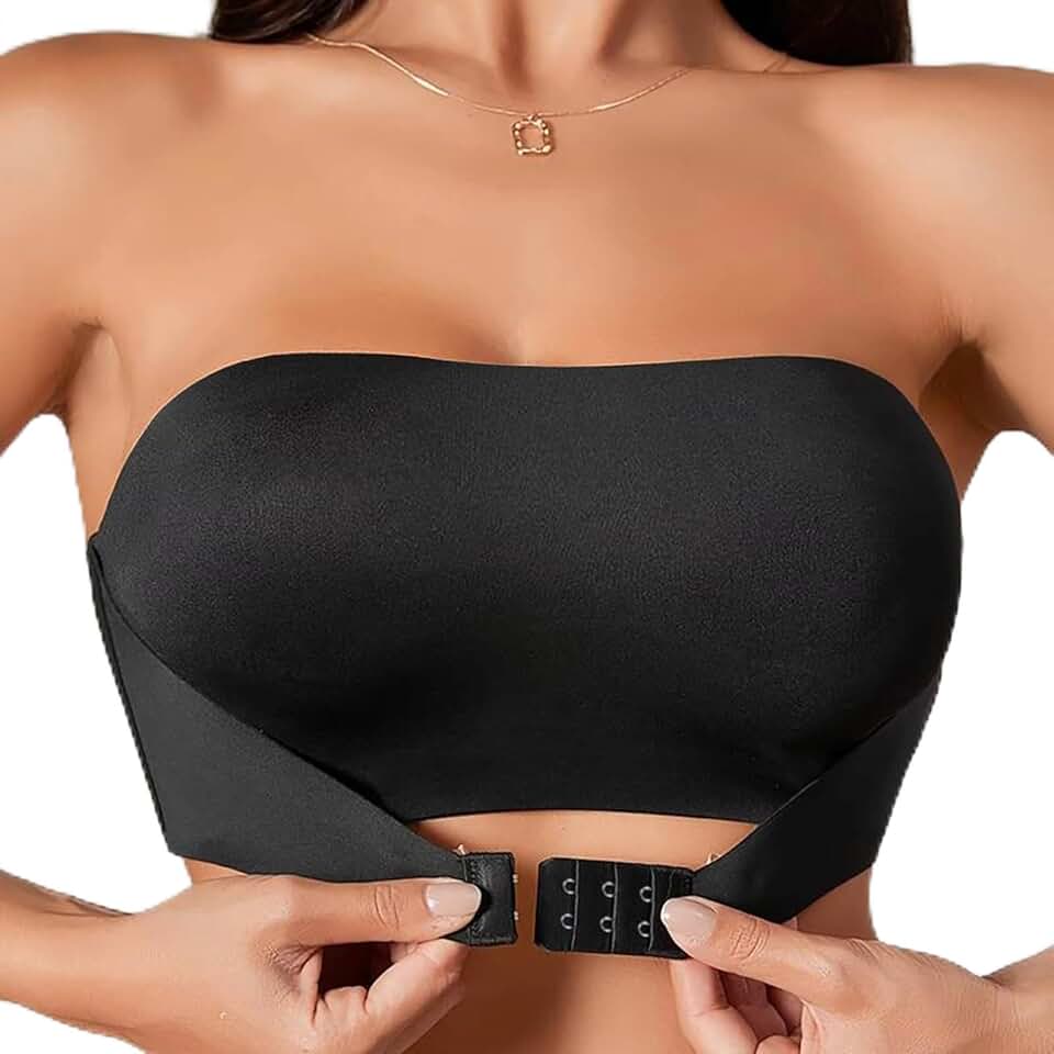 Sutiã sem alça feminino, acolchoado, com silicone aderente, sem arame