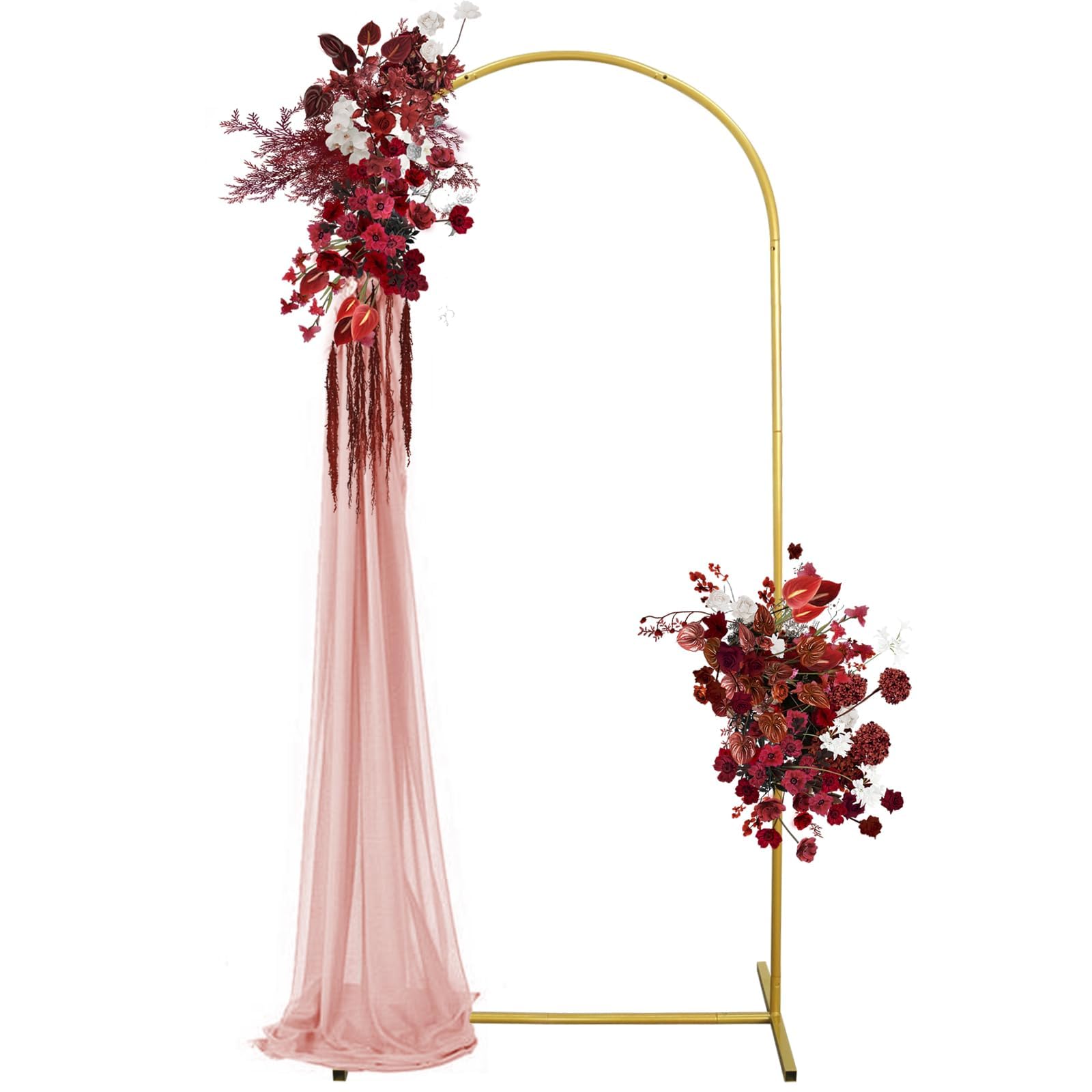 1.8Mx0.8M Arche de Mariage Backdrop Stand Balloon Arched Background Frame Metal Support Set for Wedding, Birthday, Party, Graduation, Anniversary Celebration Studio Background Decoration