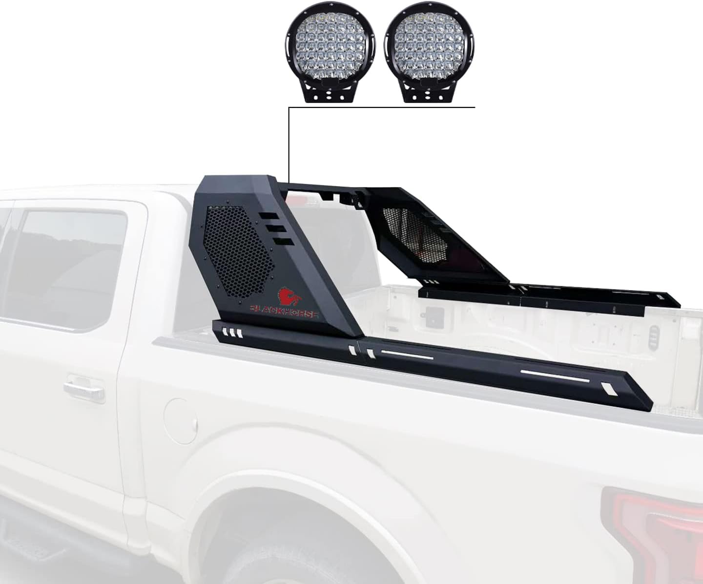 Black Horse Off Road Vigor Roll Bar Kit Modular Black Compatible with 2005-2021 Nissan Frontier-VIRB07B-PL69B