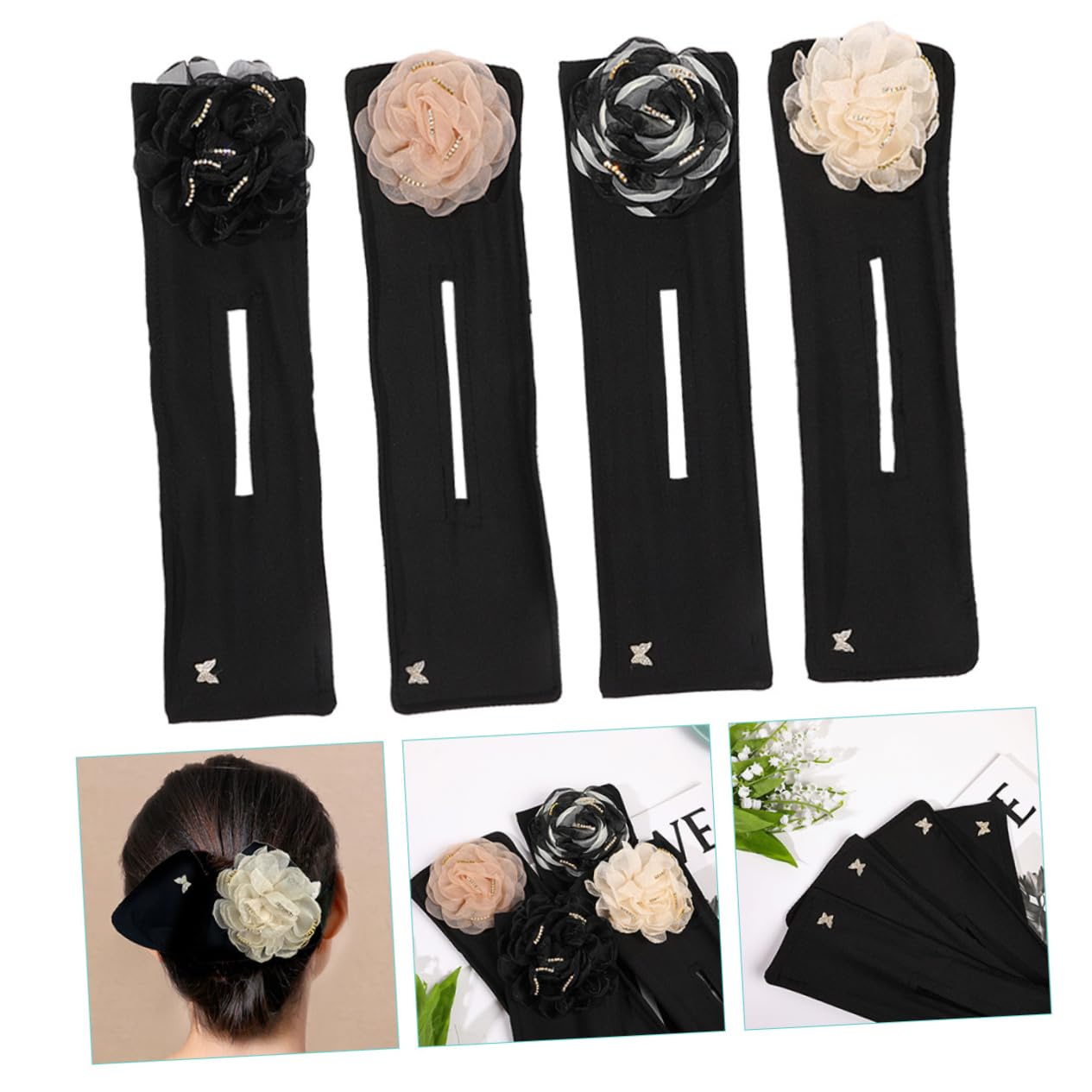 FOMIYES 12piezas Herramienta Para Hacer Moños De Flores Moldeador De Cabello Para Mujeres y Niñas Accesorio Decorativo Para Peinados y Deportes
