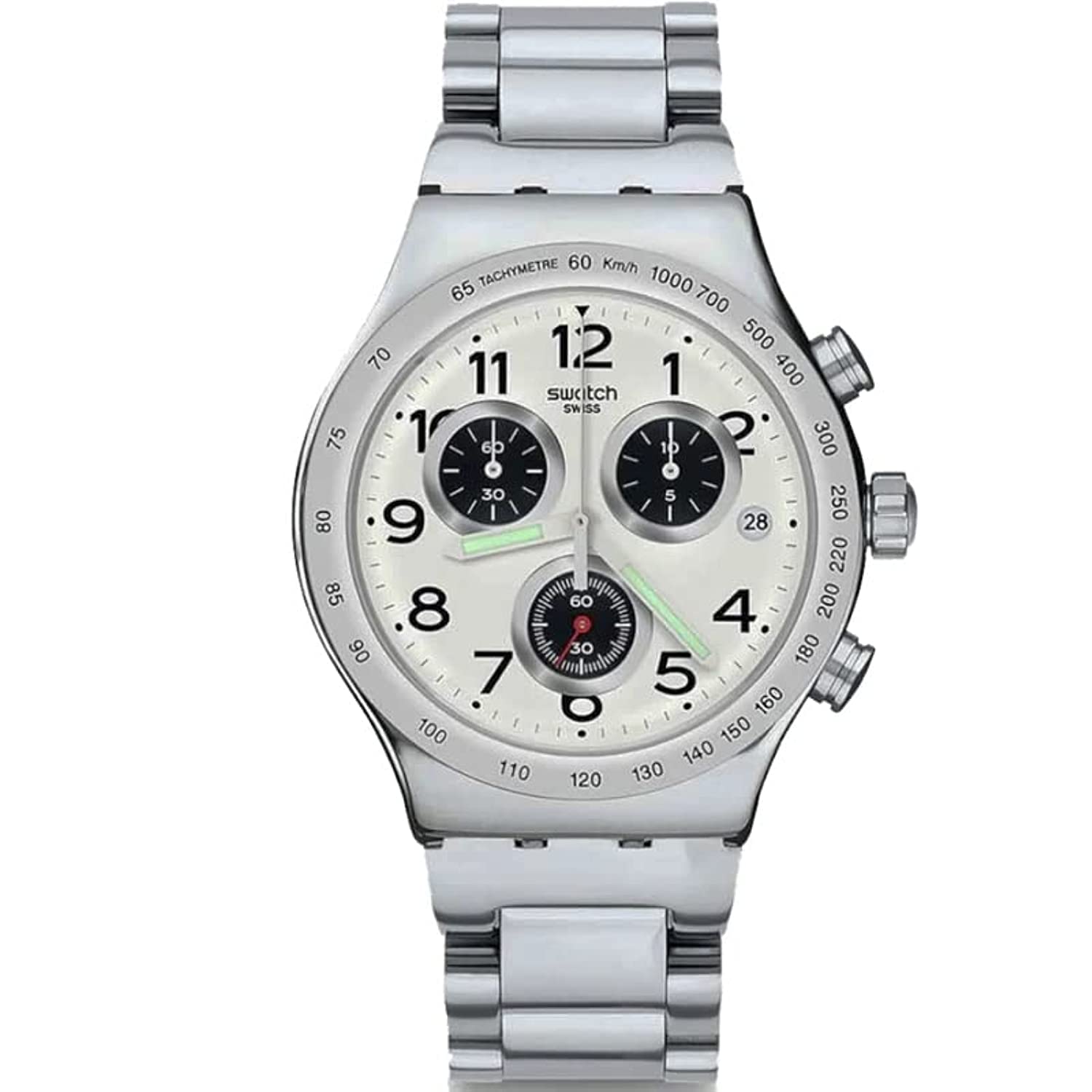Swatch Analog Casual Watch stainless steel strap for Men, Silver- YVS432GCD