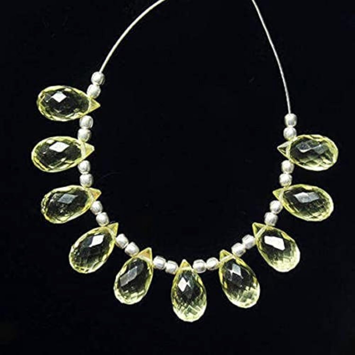 Lemon quartz facettées perles briolettes gouttes 10mm pour bijoux DIY
