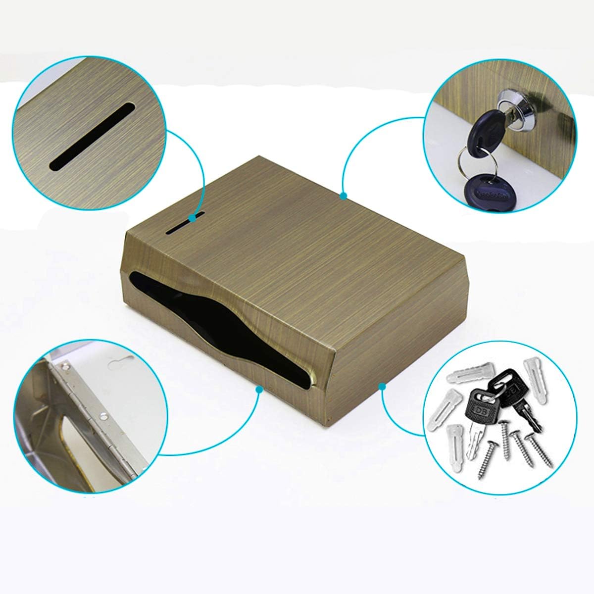 gotonovo Antique Brass Bronze Dual Dispensing Paper Towel Holder Toilet Paper Dispenser Stainless Steel Wall Mount Bathroom Vintage Luxury Restroom Trifold Hand Tissue Napkin