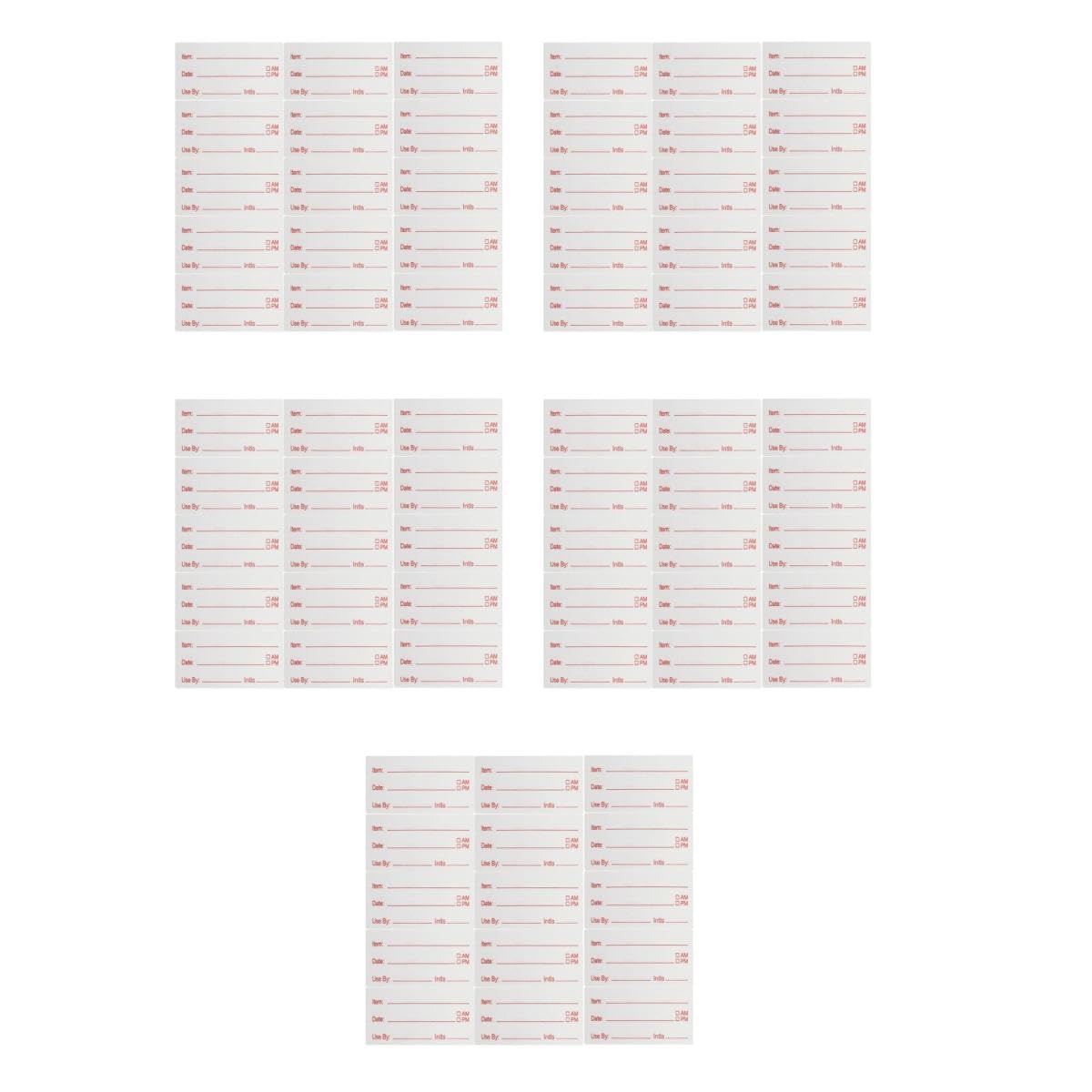 ABOOFAN 5 Etichette Freezer Adesive per Alimenti Rosse Etichette per Congelatori e Barattoli Facili da Applicare e Rimuovere per Cucina e Conservazione Pantry