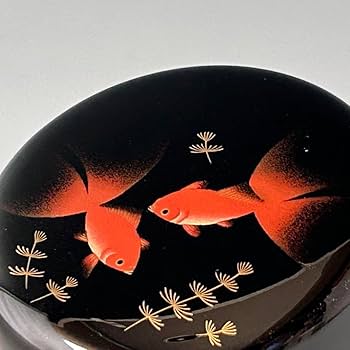 Amazon.co.jp: 茶道具 輪島塗 金魚蒔絵 平棗 鈴谷鐵五郎 共箱 漆