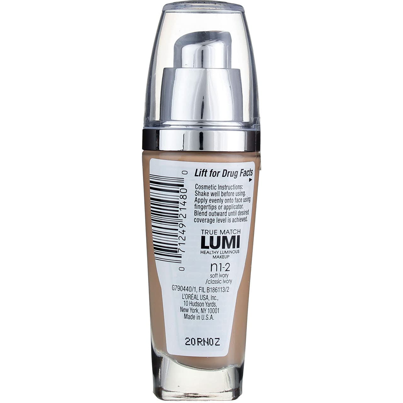 L’Oreal ParisTrue Match Lumi Healthy Luminous Makeup, Soft Ivory/Classic Ivory [N1-2], 1 oz (Pack of 2) - Image 3