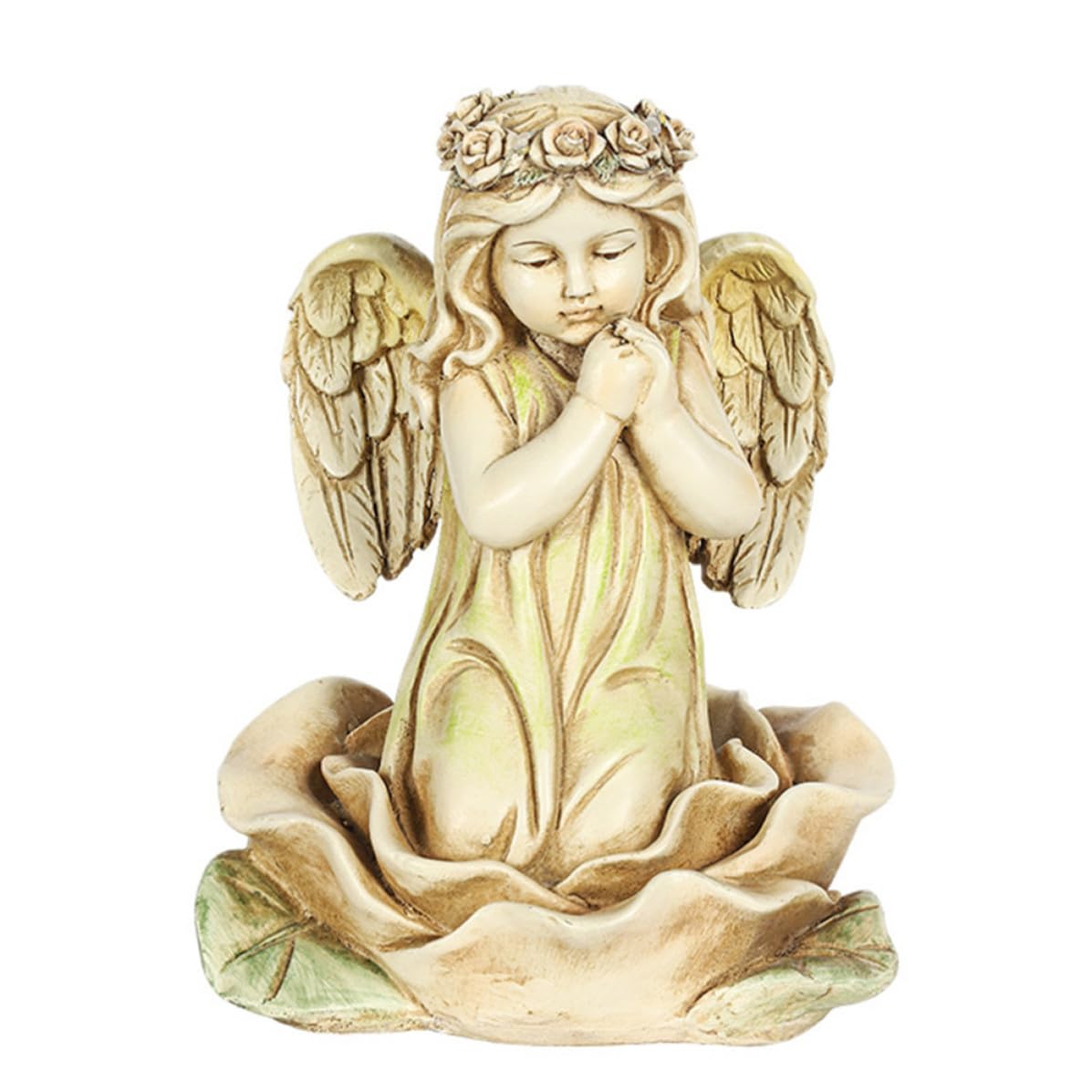 Homoyoyo Ornamento da Giardino Angelo Fata in Resina Led, Stabile