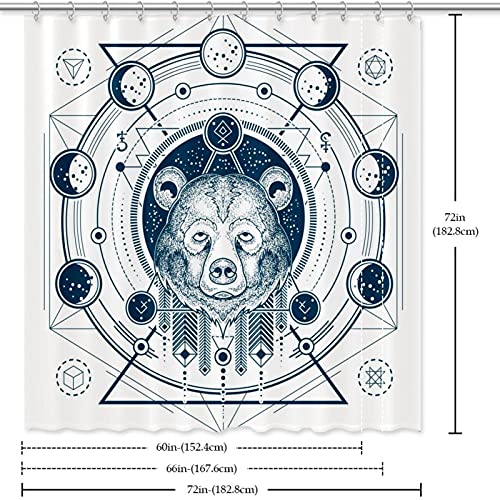 Rideau de douche ours imperméable grand format coloré