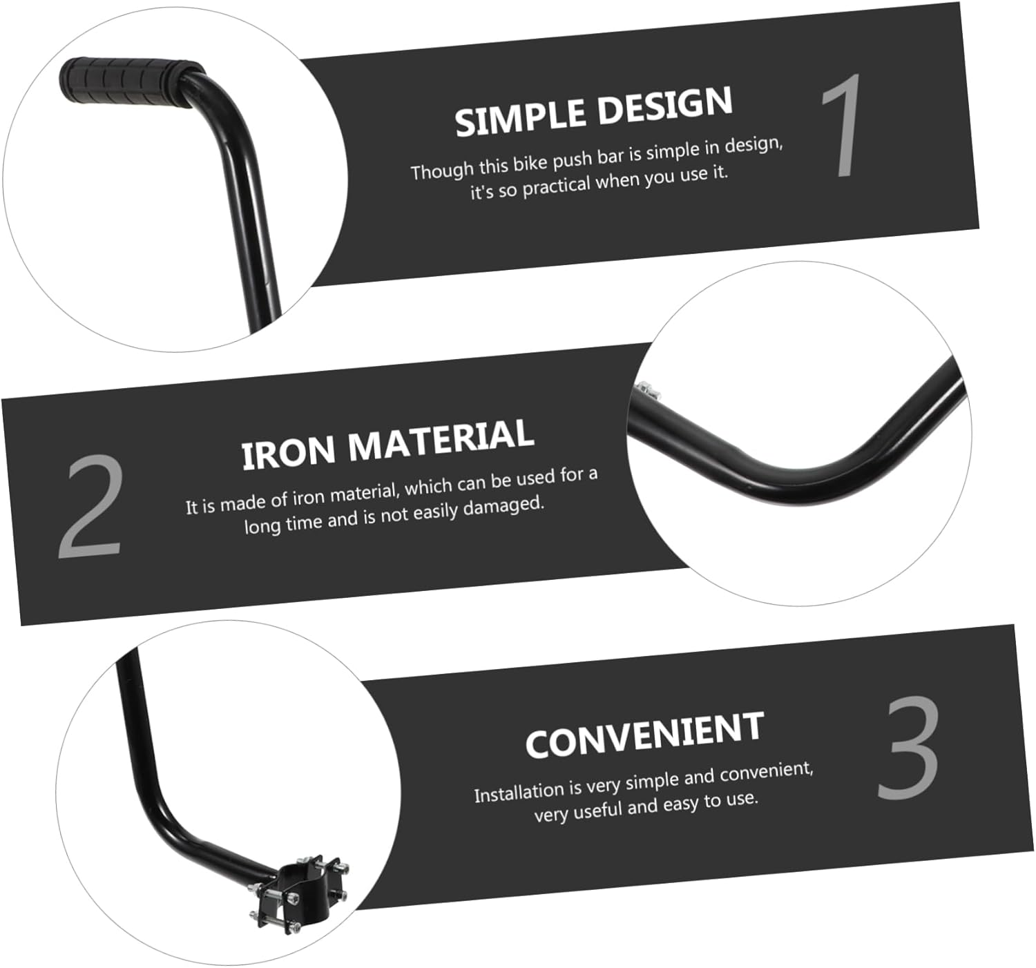 Boy Girl Bicycles Training Safety Push Handle Durable Armrest for Boy Girl Learning to Ride Push Bar for Enhanced Stability and Support