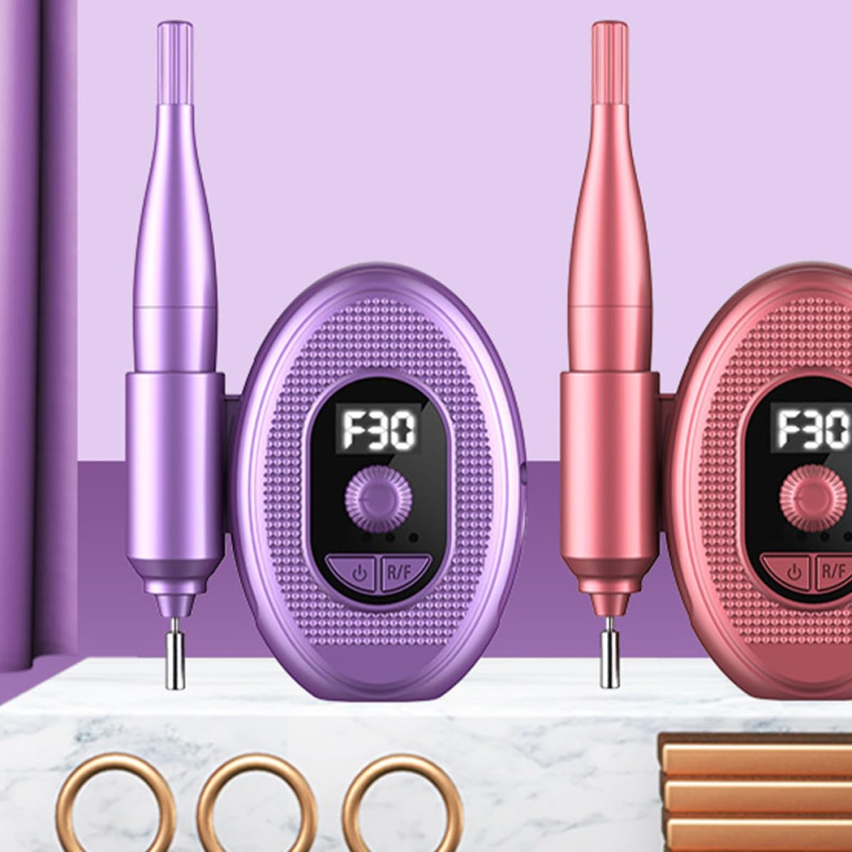 Set Manicure e Pedicure Elettrico Trapano Unghie Elettrico Leggero in Lega di Alluminio e Abs, Forma Penna per Uso Professionale e Domestico, Lucidatura Sicura e Modellatura