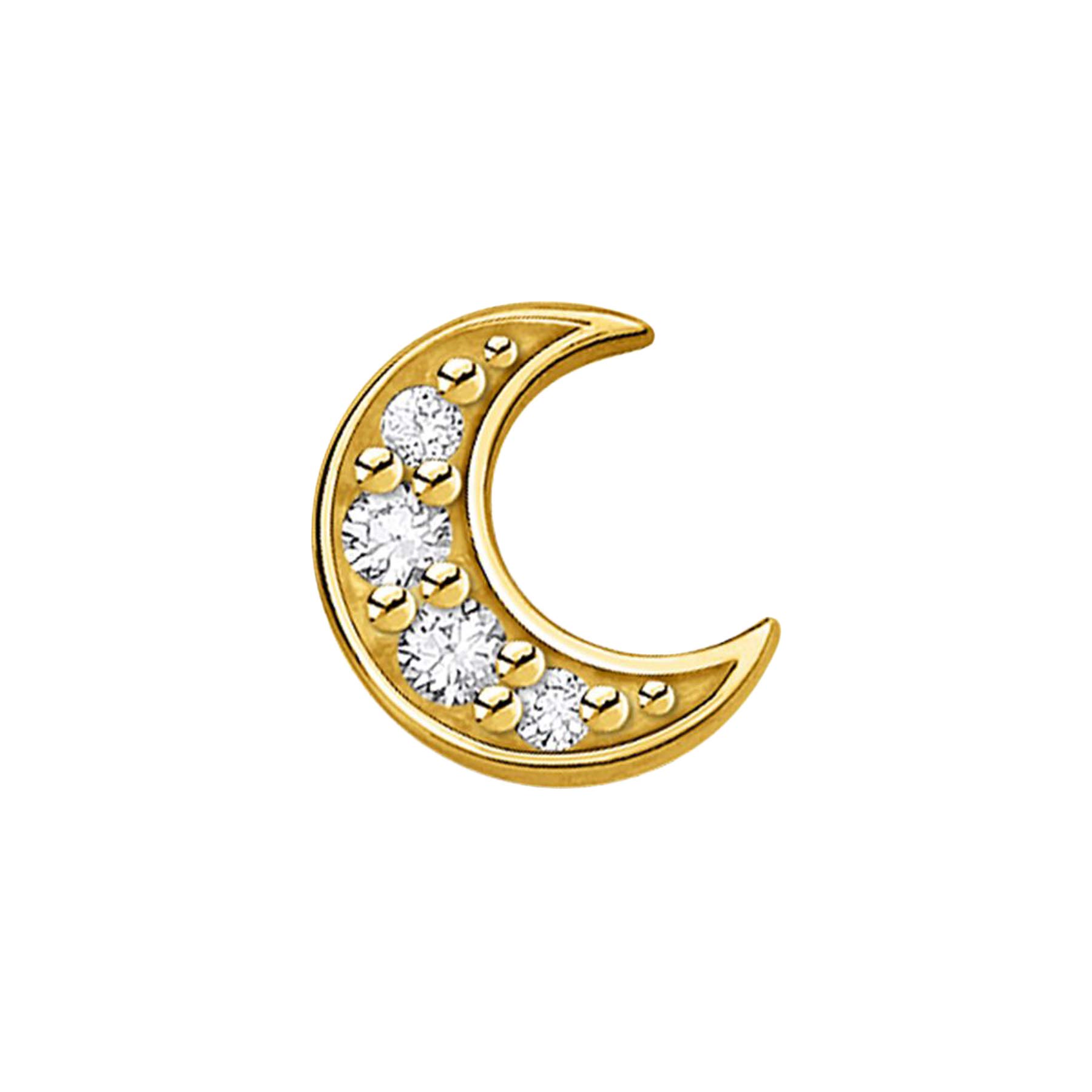 Thomas Sabo Women Single Stud Earring Moon Pavé 925 Sterling Silver