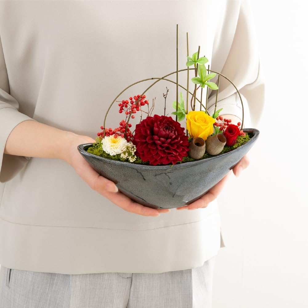 Ruplan プリザーブドフラワー 『雅』 (山吹色)