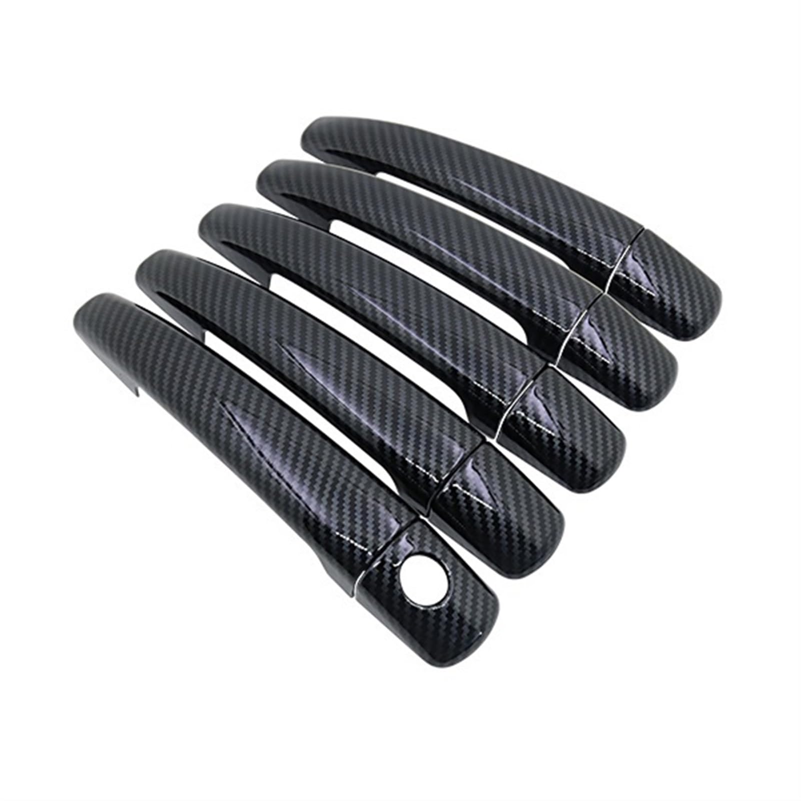 Qunfd 5Handle 1 Keyhole Carbon Fiber Door Handle Cover Fit For Citroen Jumpy 2 2007 2008 2009 2010 2011 2012 2013 2014 2015 2016 Car Accessories Stickers(5Handle 1 Keyhole)
